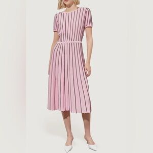 Ming Wang Short Sleeve Fit & Flare Dress Size M NWT